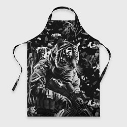 Фартук кулинарный Тигр воин спецназа, цвет: 3D-принт