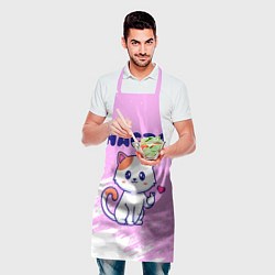 Фартук кулинарный Настя кошечка с сердечком, цвет: 3D-принт — фото 2