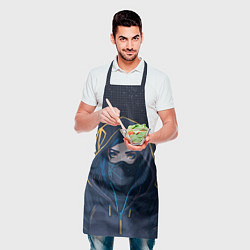 Фартук кулинарный Красивая девушка ниндзя в маске и капюшоне, цвет: 3D-принт — фото 2