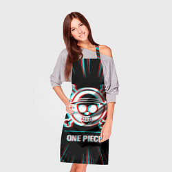 Фартук кулинарный Символ One Piece в стиле glitch на темном фоне, цвет: 3D-принт — фото 2