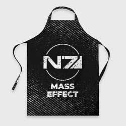 Фартук кулинарный Mass Effect с потертостями на темном фоне, цвет: 3D-принт