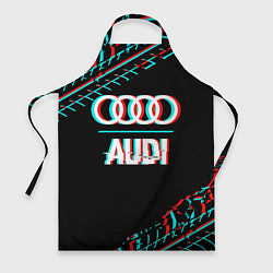 Фартук Значок Audi в стиле glitch на темном фоне