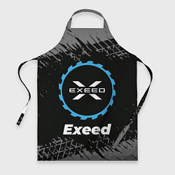 Фартук кулинарный Exeed в стиле Top Gear со следами шин на фоне, цвет: 3D-принт