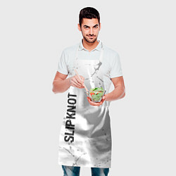 Фартук кулинарный Slipknot glitch на светлом фоне: надпись, символ, цвет: 3D-принт — фото 2