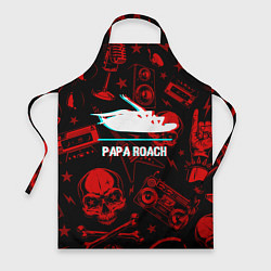 Фартук кулинарный Papa Roach rock glitch, цвет: 3D-принт