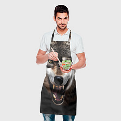 Фартук кулинарный Агрессивный рычащий волк, цвет: 3D-принт — фото 2