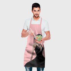 Фартук кулинарный Girl in black dress - pink, цвет: 3D-принт — фото 2