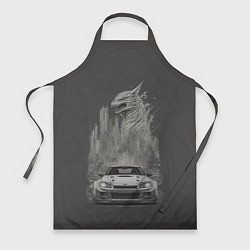 Фартук кулинарный Godzilla car, цвет: 3D-принт