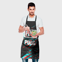 Фартук кулинарный PUBG в стиле glitch и баги графики на темном фоне, цвет: 3D-принт — фото 2