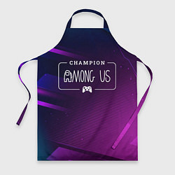 Фартук кулинарный Among Us gaming champion: рамка с лого и джойстико, цвет: 3D-принт