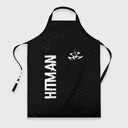 Фартук кулинарный Hitman glitch на темном фоне: надпись, символ, цвет: 3D-принт