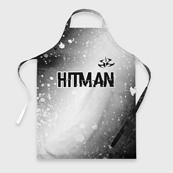 Фартук кулинарный Hitman glitch на светлом фоне: символ сверху, цвет: 3D-принт