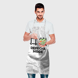 Фартук кулинарный Depeche Mode с потертостями на светлом фоне, цвет: 3D-принт — фото 2