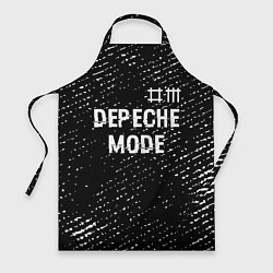 Фартук кулинарный Depeche Mode glitch на темном фоне: символ сверху, цвет: 3D-принт