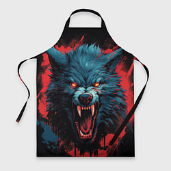 Фартук кулинарный Wolf black red, цвет: 3D-принт