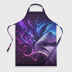 Фартук кулинарный Сине-фиолетовый всплеск, цвет: 3D-принт