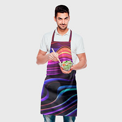 Фартук кулинарный Неоновые волны, цвет: 3D-принт — фото 2