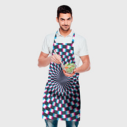 Фартук кулинарный Оптическая иллюзия глитч, цвет: 3D-принт — фото 2