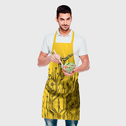 Фартук кулинарный Киберпанк Yellow-Black, цвет: 3D-принт — фото 2
