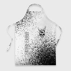Фартук кулинарный Crystal Castles и рок символ на светлом фоне, цвет: 3D-принт