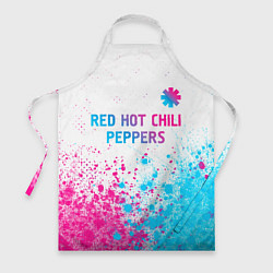 Фартук кулинарный Red Hot Chili Peppers neon gradient style: символ, цвет: 3D-принт