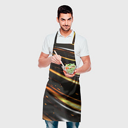 Фартук кулинарный Золотые плавные линии, цвет: 3D-принт — фото 2