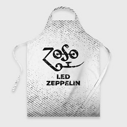 Фартук кулинарный Led Zeppelin с потертостями на светлом фоне, цвет: 3D-принт
