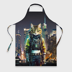 Фартук кулинарный Cool cat in New York city at night, цвет: 3D-принт
