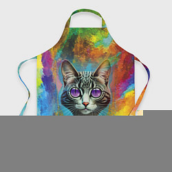 Фартук кулинарный Cat fashionista - neural network, цвет: 3D-принт