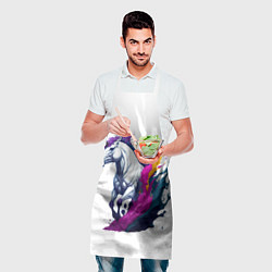 Фартук кулинарный Единорог в красках, цвет: 3D-принт — фото 2