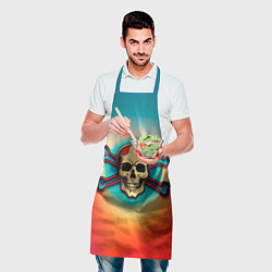 Фартук кулинарный Красочный веселый роджер, цвет: 3D-принт — фото 2