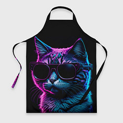 Фартук кулинарный Неоновый котик в очках, цвет: 3D-принт