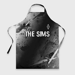 Фартук кулинарный The Sims glitch на темном фоне: символ сверху, цвет: 3D-принт