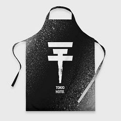 Фартук кулинарный Tokio Hotel glitch на темном фоне, цвет: 3D-принт