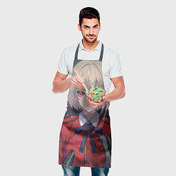 Фартук кулинарный Чисато в окружении - Lycoris Recoil, цвет: 3D-принт — фото 2