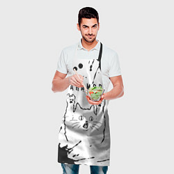 Фартук кулинарный Paramore рок кот на светлом фоне, цвет: 3D-принт — фото 2