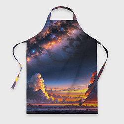 Фартук кулинарный Млечный путь и облака на закате, цвет: 3D-принт