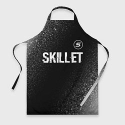 Фартук кулинарный Skillet glitch на темном фоне: символ сверху, цвет: 3D-принт