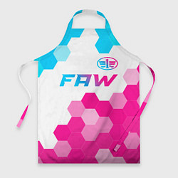 Фартук кулинарный FAW neon gradient style: символ сверху, цвет: 3D-принт