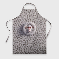 Фартук кулинарный Забавная белая обезьяна, цвет: 3D-принт