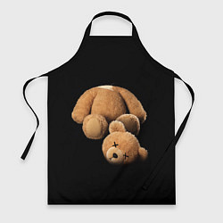 Фартук кулинарный Плюшевый медведь с оторванной головой, цвет: 3D-принт
