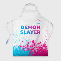 Фартук кулинарный Demon Slayer neon gradient style: символ сверху, цвет: 3D-принт
