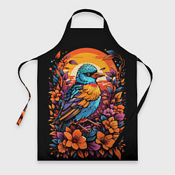 Фартук кулинарный Тропическая птица и листья, цвет: 3D-принт