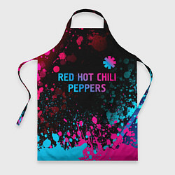 Фартук кулинарный Red Hot Chili Peppers - neon gradient: символ свер, цвет: 3D-принт