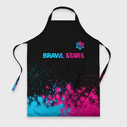 Фартук кулинарный Brawl Stars - neon gradient: символ сверху, цвет: 3D-принт