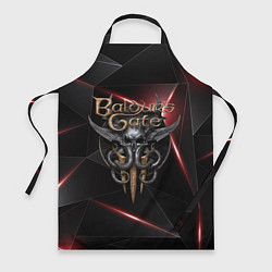 Фартук кулинарный Baldurs Gate 3 logo black red, цвет: 3D-принт