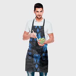 Фартук кулинарный Синий абстрактный узор на плитах, цвет: 3D-принт — фото 2
