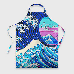 Фартук кулинарный Большая волна в Канагаве сакура, цвет: 3D-принт