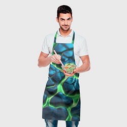 Фартук кулинарный Разломленные зеленые плиты, цвет: 3D-принт — фото 2