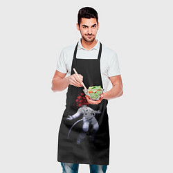Фартук кулинарный Скафандр и розы, цвет: 3D-принт — фото 2